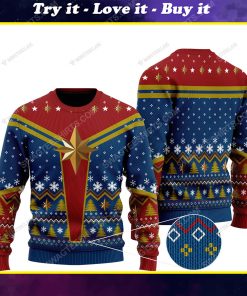 Marvel studios' captain marvel all over print ugly christmas sweater