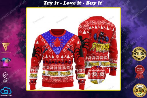 Marvel studios spider-man all over print ugly christmas sweater