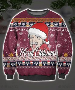 Merry Christmas Albert Einstein Full Print Ugly Christmas Sweater
