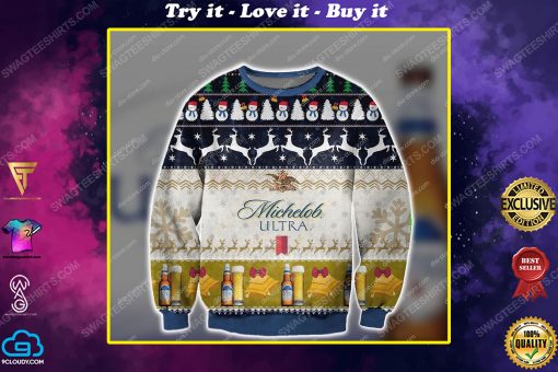 Michelob ultra beer all over print ugly christmas sweater