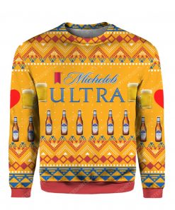 Michelob ultra beer bottles all over print ugly christmas sweater