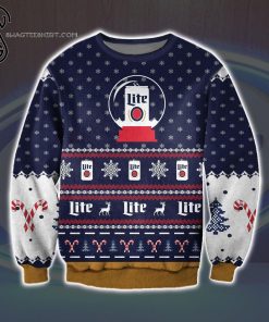 Miller Lite Lager Beer Full Print Ugly Christmas Sweater