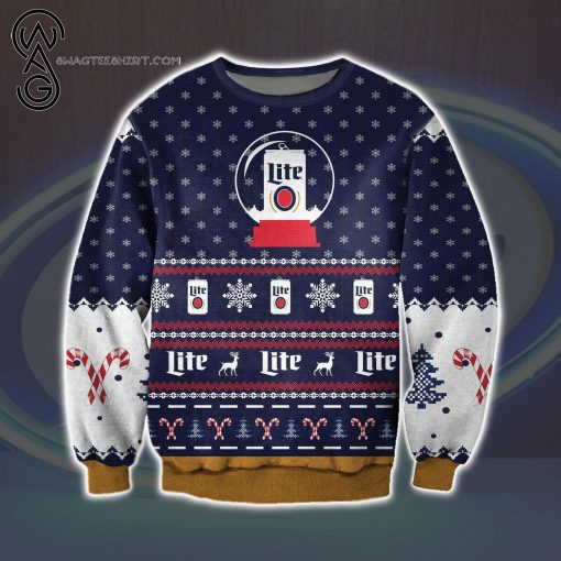 Miller Lite Lager Beer Full Print Ugly Christmas Sweater