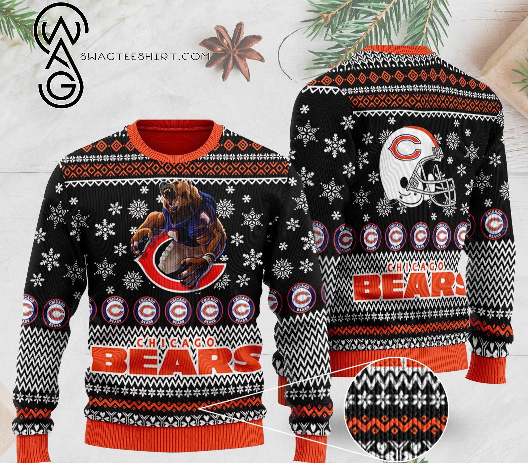 National Football League Chicago Bears Full Print Ugly Christmas Sweater