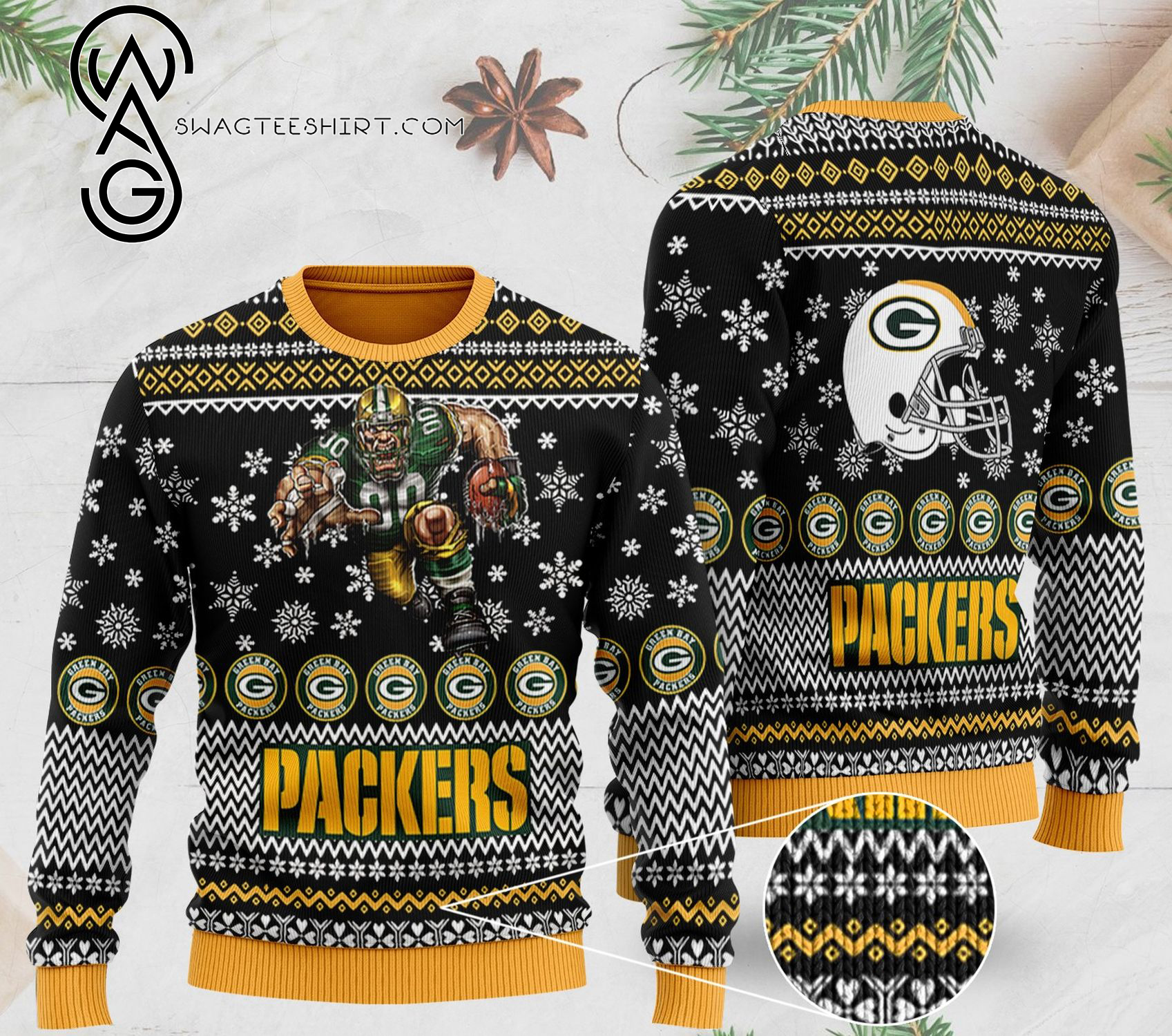National Football League Green Bay Packers Full Print Ugly Christmas Sweater