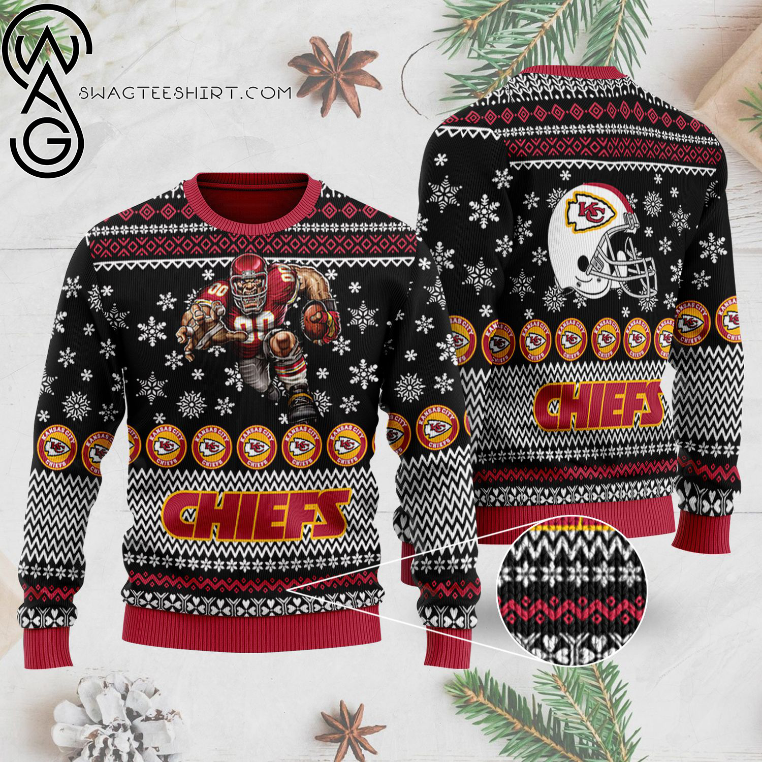 National Football League Kansas City Chiefs Full Print Ugly Christmas Sweater