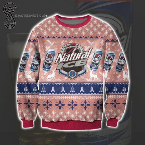 Natural Ice Lager Beer Full Print Ugly Christmas Sweater
