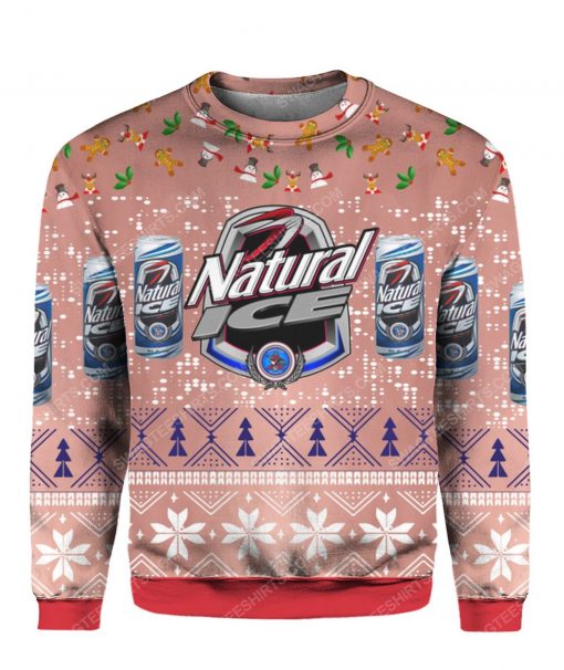Natural ice beer for holiday all over print ugly christmas sweater