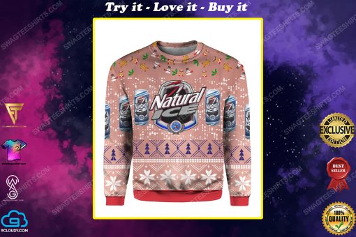 Natural ice beer for holiday all over print ugly christmas sweater