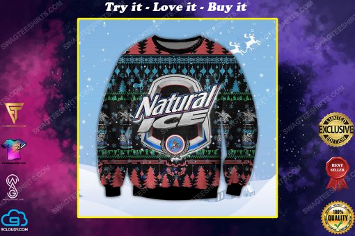Natural ice beer ugly christmas sweater