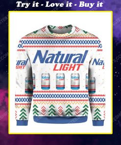 Natural light beer for holiday all over print ugly christmas sweater