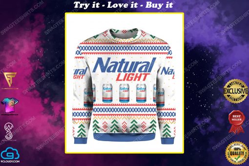 Natural light beer for holiday all over print ugly christmas sweater