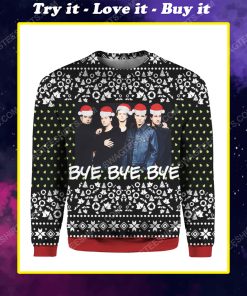 Nsync band bye bye bye all over print ugly christmas sweater