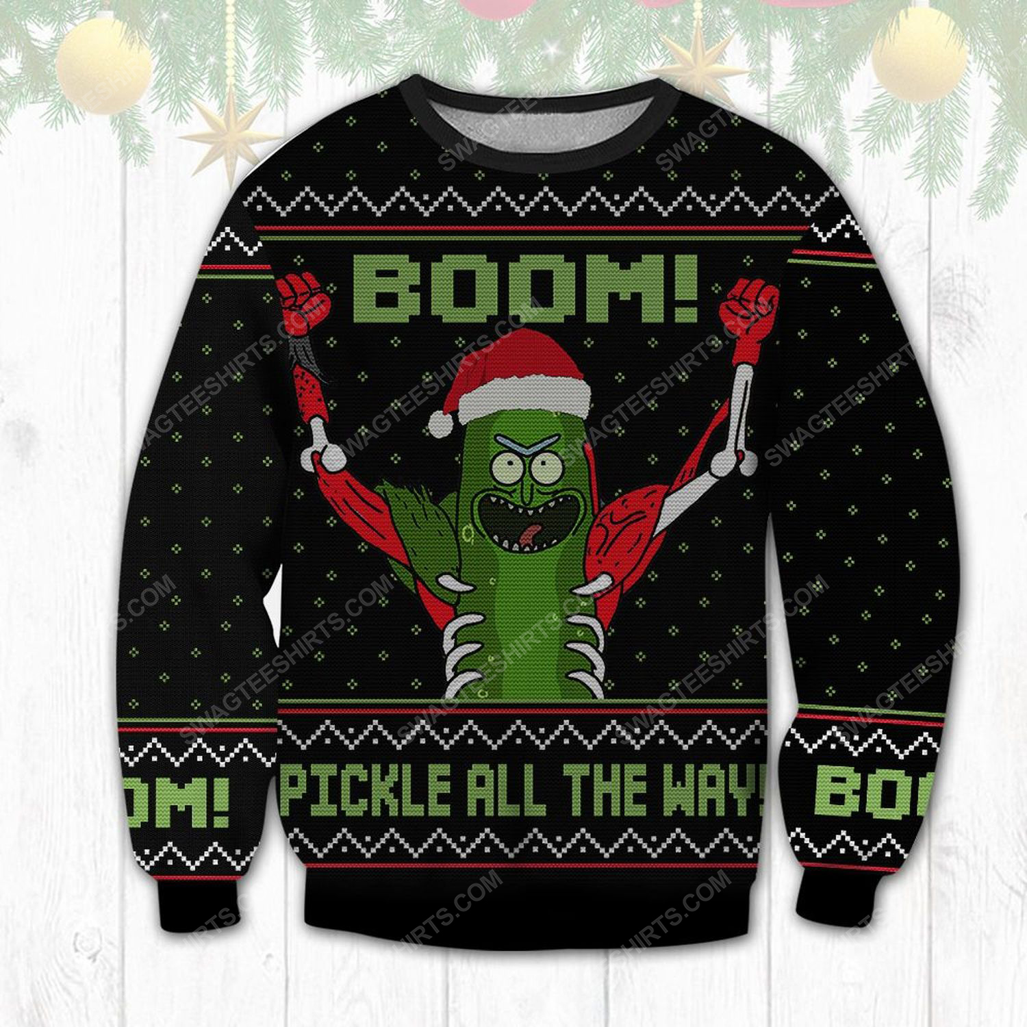 Pickle all the way rick and morty ugly christmas sweater 1 - Copy (2)