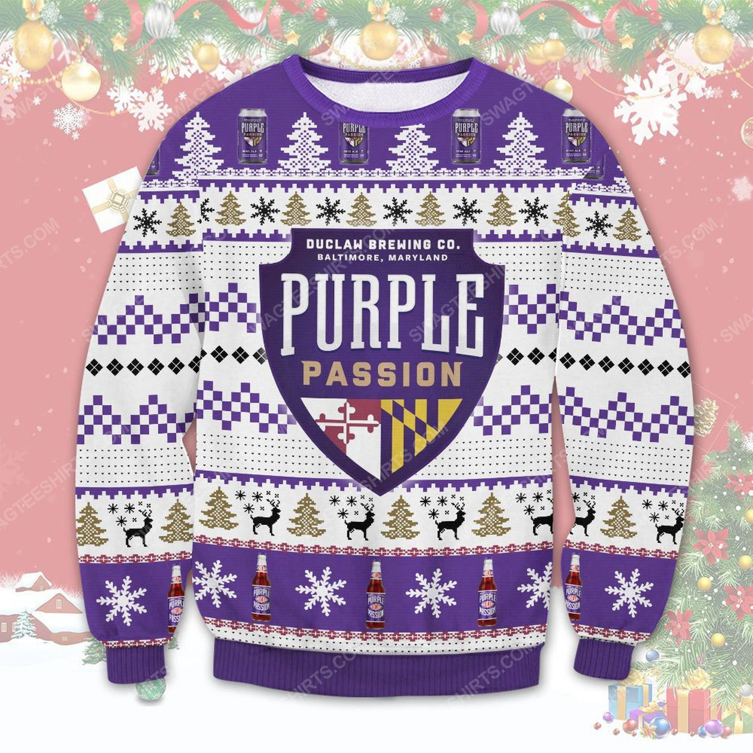 Purple passion duclaw brewing ugly christmas sweater 1 - Copy (2)