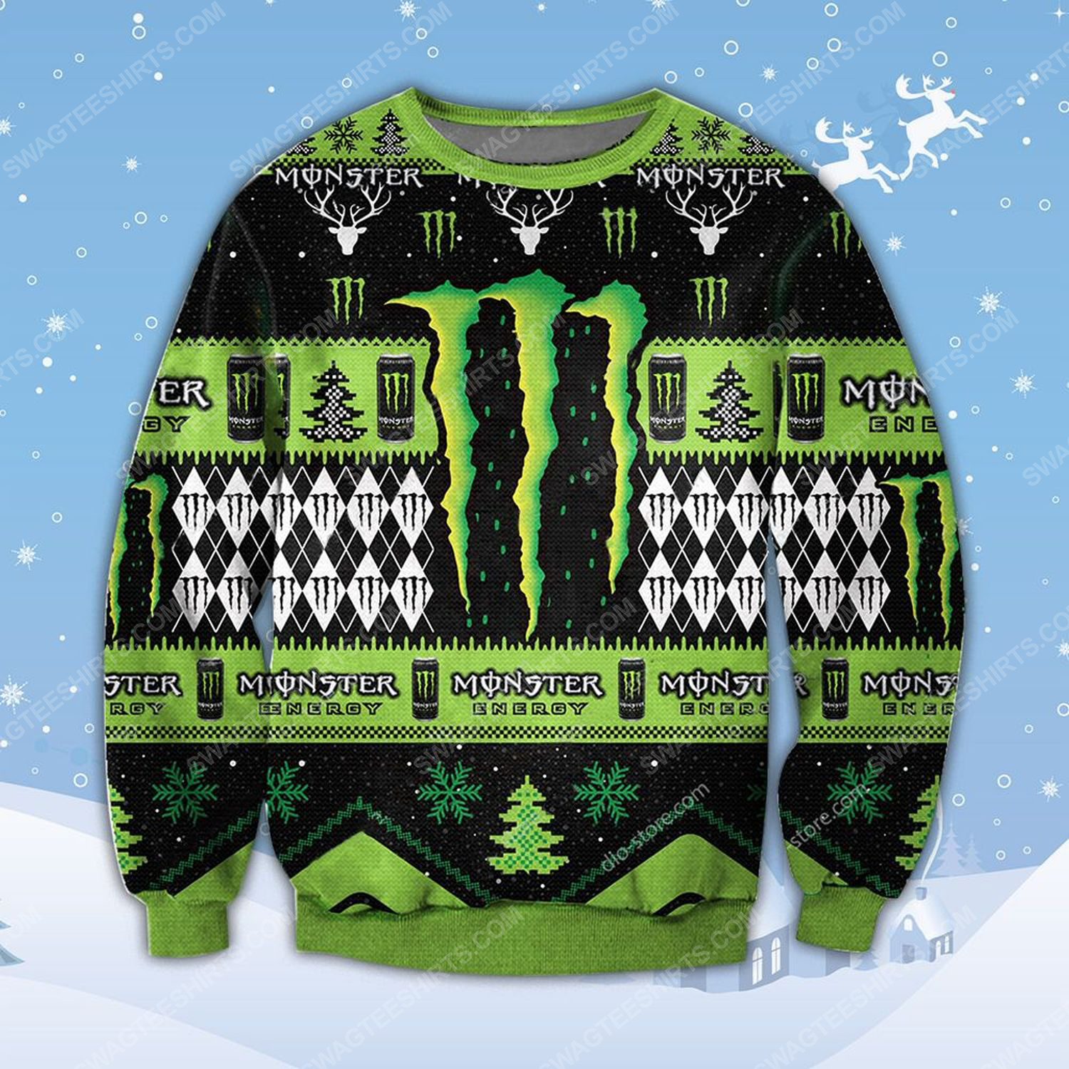 Reindeer monster energy ugly christmas sweater 1 - Copy (2)