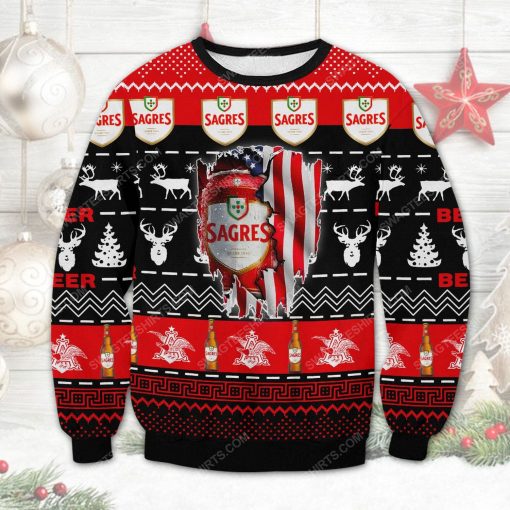 Reindeer sagres beer ugly christmas sweater 1