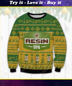 Resin IIPA beer ugly christmas sweater