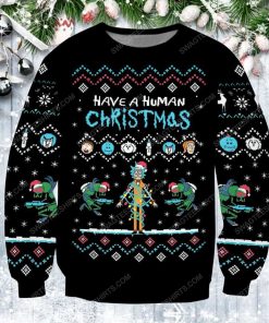 Rick and morty have a human christmas ugly christmas sweater