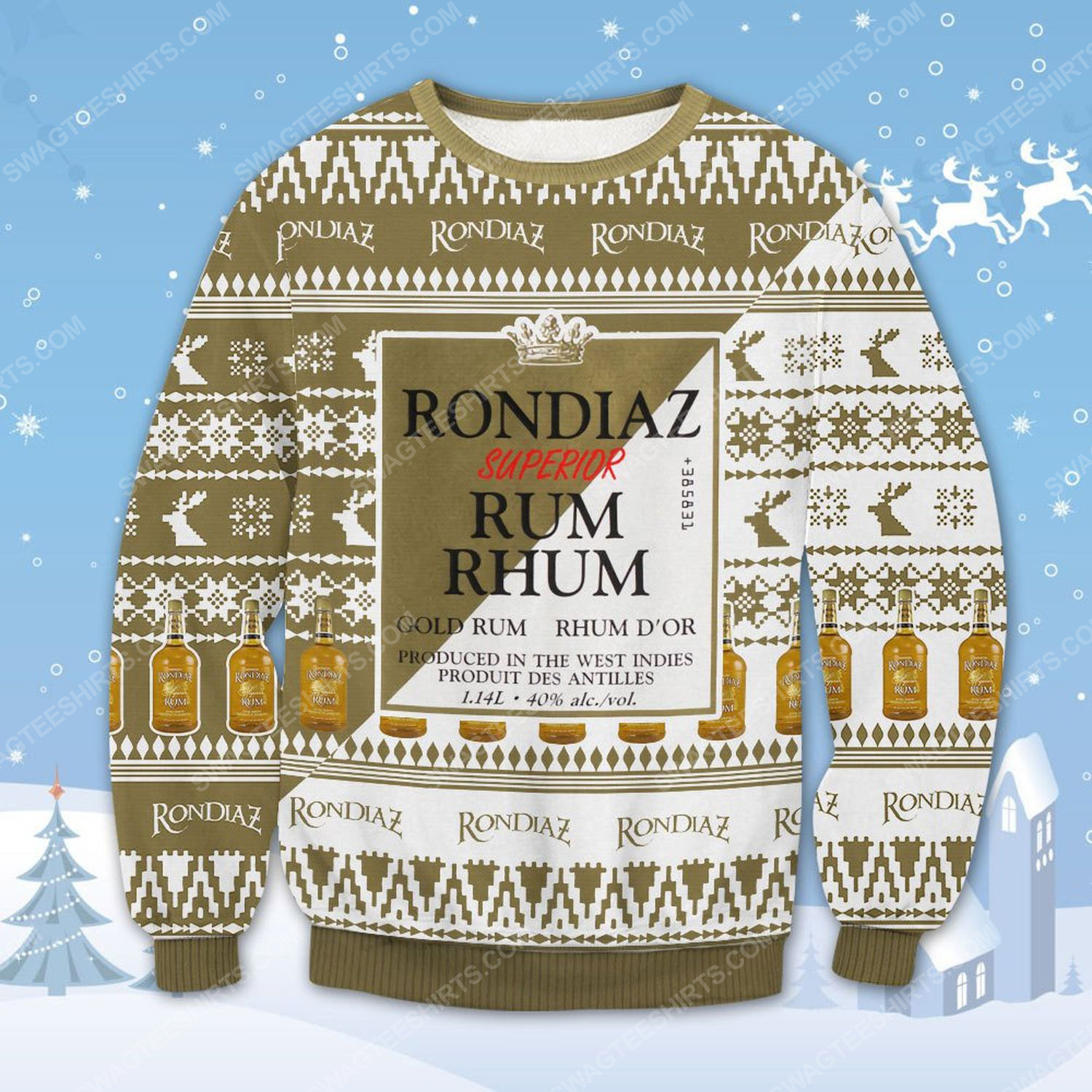 Rondiaz superior white rum ugly christmas sweater