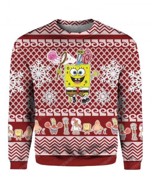 Spongebob squarepants all over print ugly christmas sweater