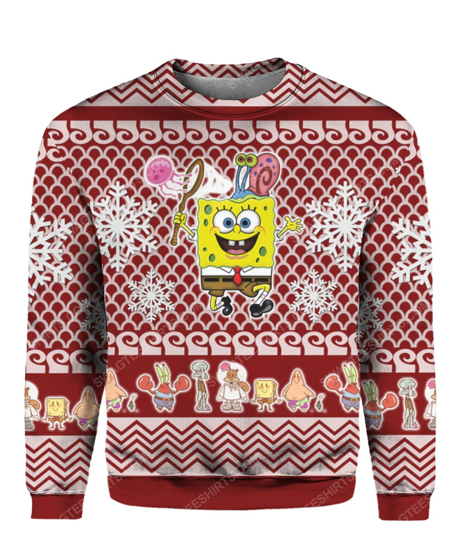 Spongebob squarepants all over print ugly christmas sweater