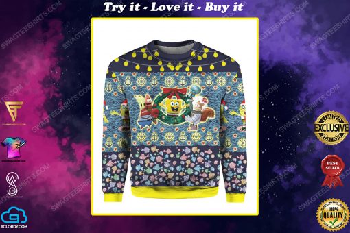 Spongebob squarepants christmas time all over print ugly christmas sweater