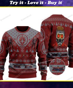 Star-lord marvel comics all over print ugly christmas sweater