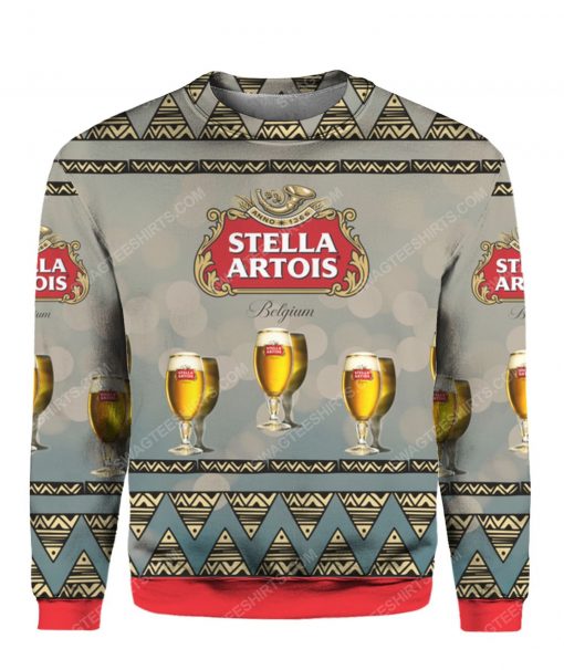 Stella artois beer all over print ugly christmas sweater