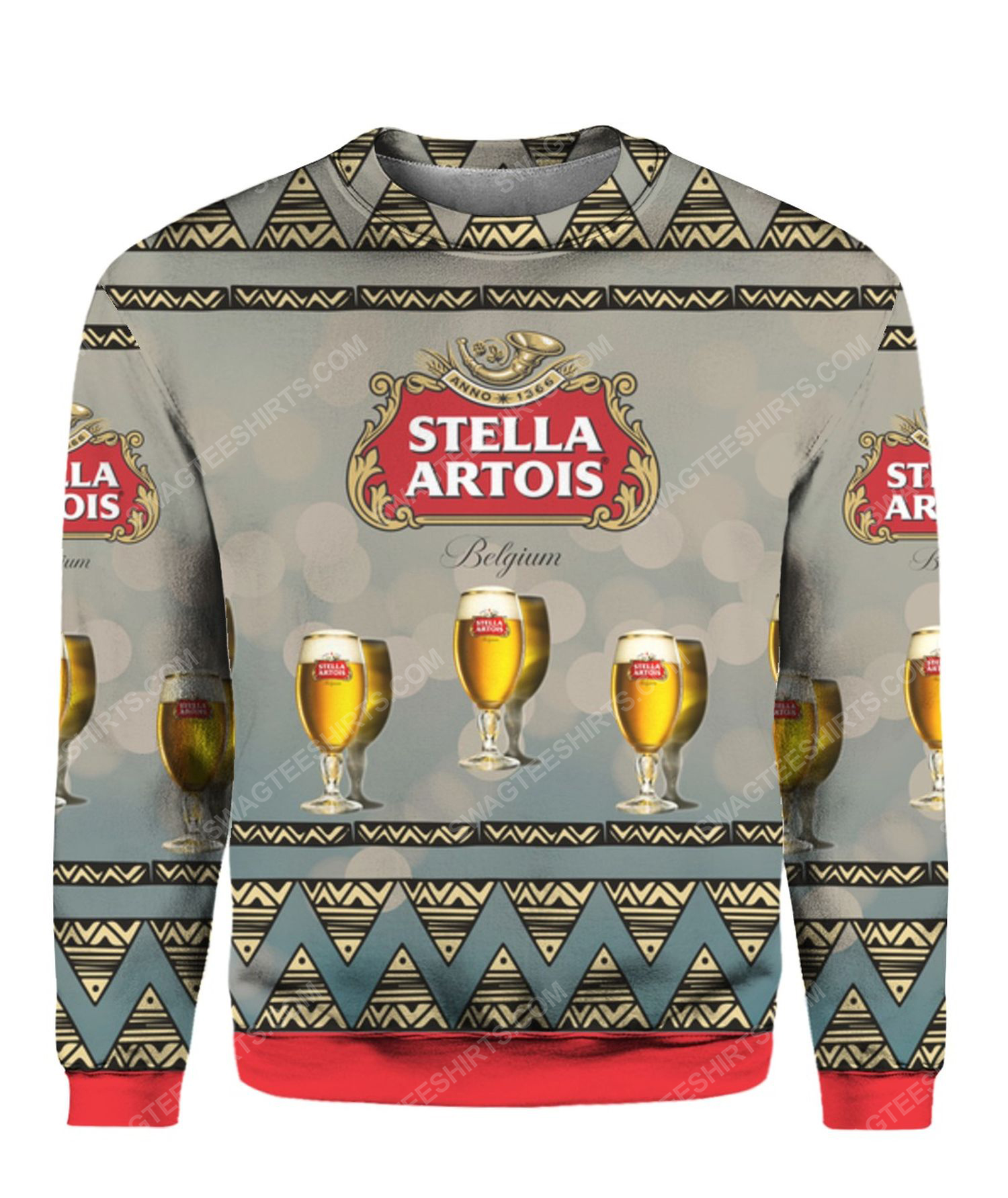 Stella artois beer all over print ugly christmas sweater