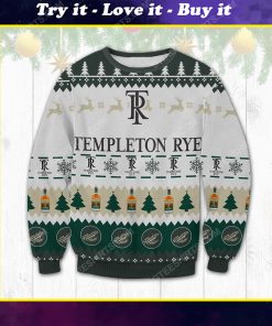 Templeton rye whiskey ugly christmas sweater