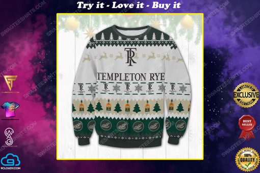Templeton rye whiskey ugly christmas sweater