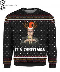 The Office Dwight Schrute It’s Christmas Full Print Ugly Christmas Sweater