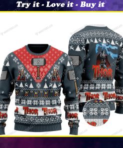 Thor marvel comics all over print ugly christmas sweater