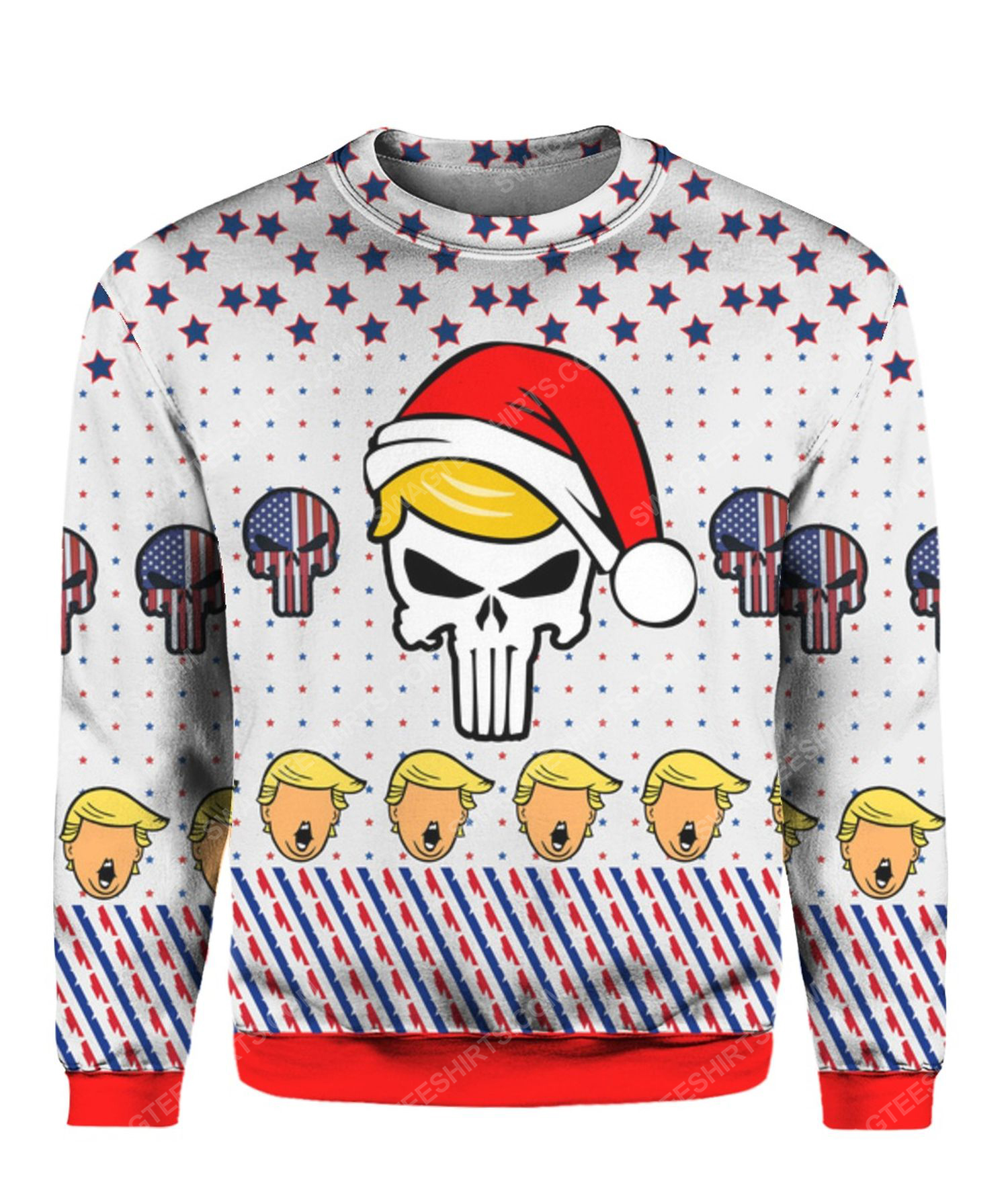 Trump punisher all over print ugly christmas sweater