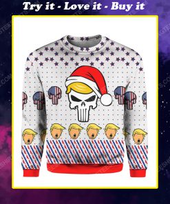 Trump punisher all over print ugly christmas sweater