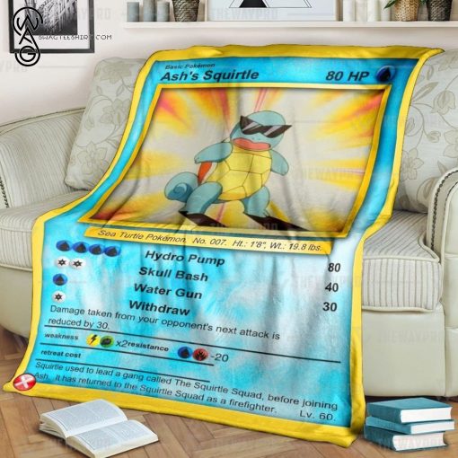 Anime Pokemon Ash's Squirtle Full Printing Blanket