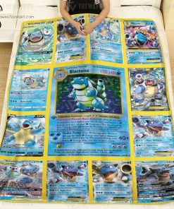 Anime Pokemon Blastoise Cards Full Printing Blanket