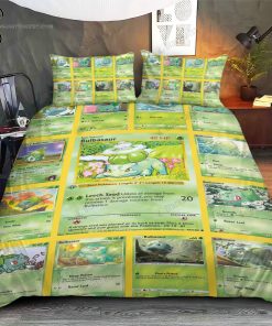 Anime Pokemon Bulbasaur Full Print Bedding Set