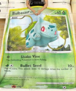 Anime Pokemon Bulbasaur LV 14 Full Printing Blanket