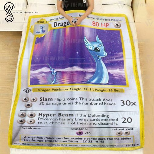 Anime Pokemon Dragonair Full Printing Blanket