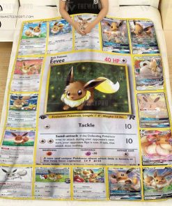 Anime Pokemon Eevee Cards Full Printing Blanket