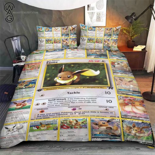 Anime Pokemon Eevee Full Print Bedding Set