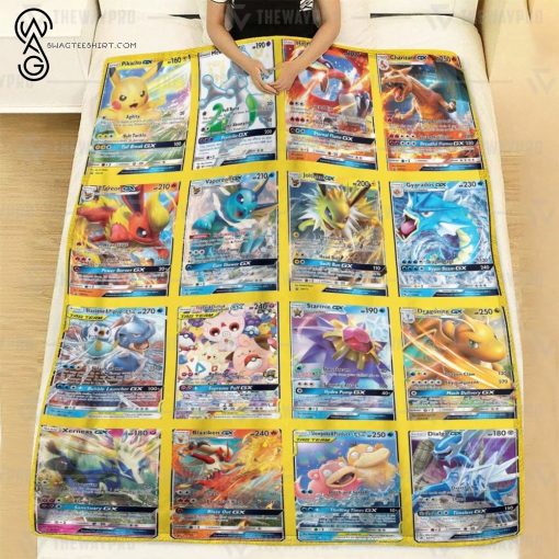 Anime Pokemon GX Cards Full Printing Blanket