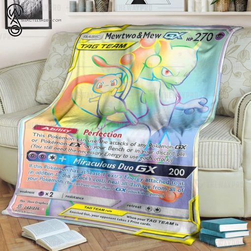 Anime Pokemon Mewtwo And Mew-GX Full Printing Blanket