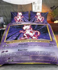 Anime Pokemon Mewtwo Evolutions Full Print Bedding Set