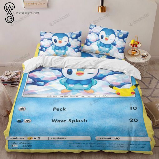 Anime Pokemon Piplup Full Print Bedding Set