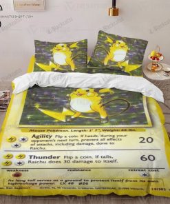 Anime Pokemon Raichu Full Print Bedding Set