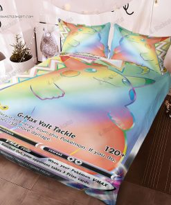 Anime Pokemon Rainbow Pikachu Full Print Bedding Set