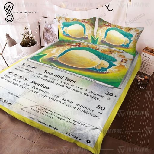 Anime Pokemon Snorlax Full Print Bedding Set